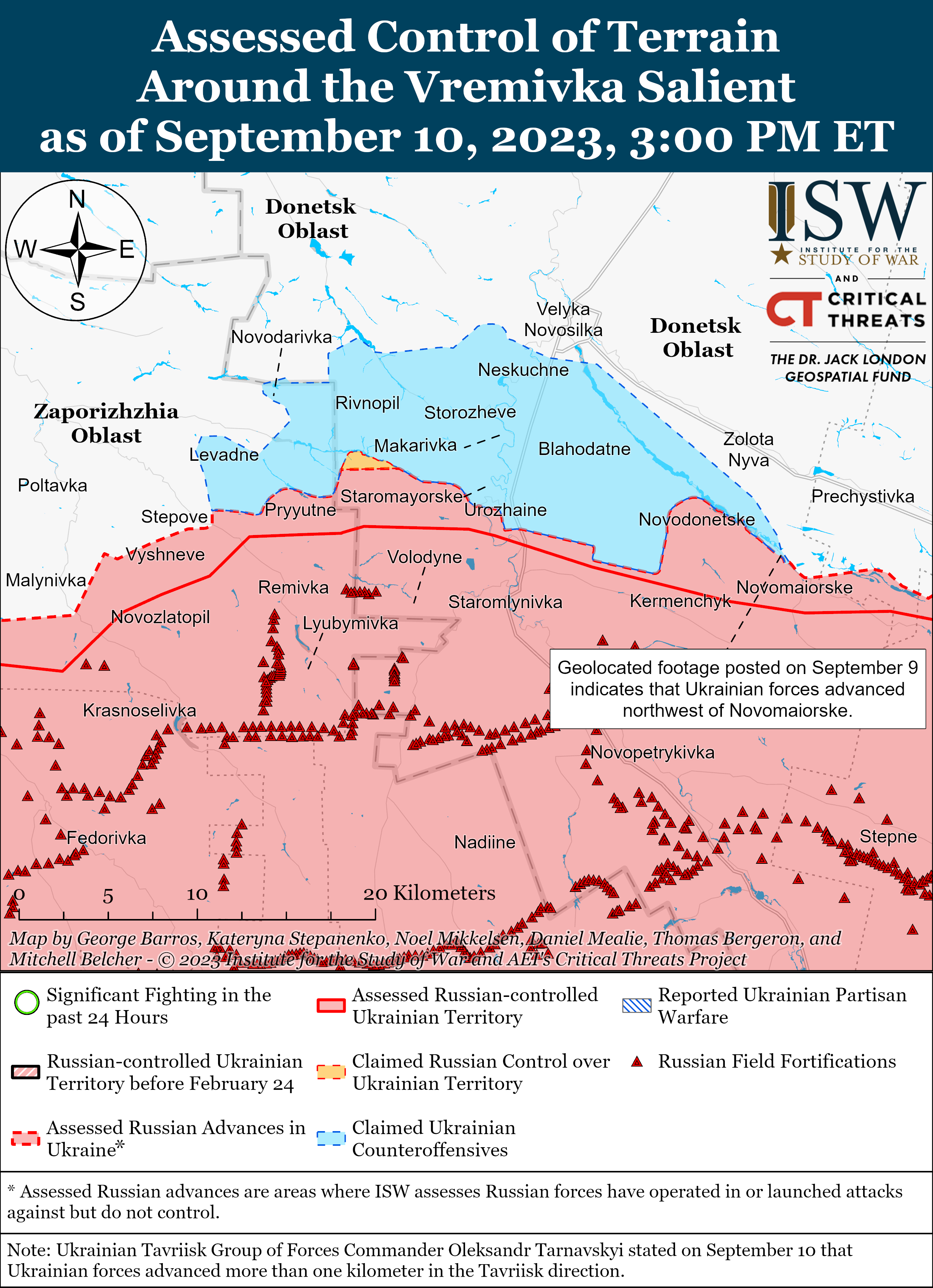 Українські війська просунулися на лінії Авдіївка-Донецьк: карти боїв ISW
